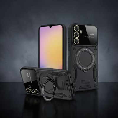 Samsung Galaxy A26 Kılıf Joy Lens Standlı Kapak - Siyah