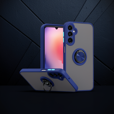 Samsung Galaxy A26 Kılıf Montreal Yüzüklü Silikon Kapak - Lacivert