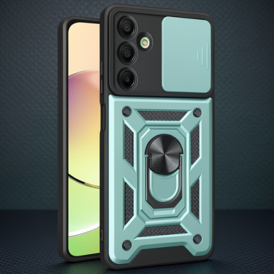 Samsung Galaxy A26 Kılıf Pars Lens Yüzüklü Silikon - Yeşil