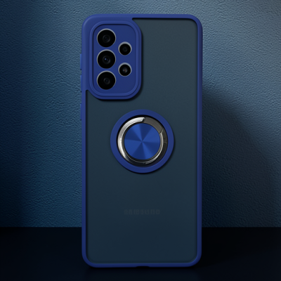 Samsung Galaxy A33 5g Kılıf Montreal Yüzüklü Silikon Kapak - Lacivert
