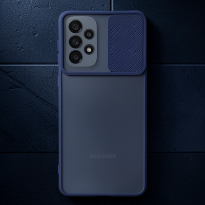 Samsung Galaxy A33 5g Kılıf Palm Buzlu Kamera Sürgülü Silikon - Lacivert