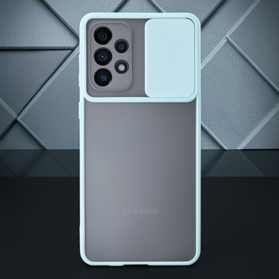 Samsung Galaxy A33 5g Kılıf Palm Buzlu Kamera Sürgülü Silikon - Turkuaz