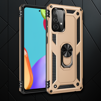 Samsung Galaxy A33 5g Kılıf Sofya Yüzüklü Silikon Kapak - Gold