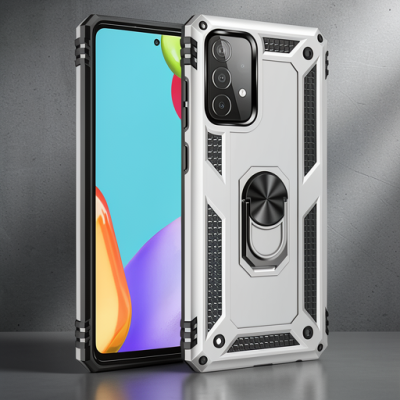 Samsung Galaxy A33 5g Kılıf Sofya Yüzüklü Silikon Kapak - Gümüş