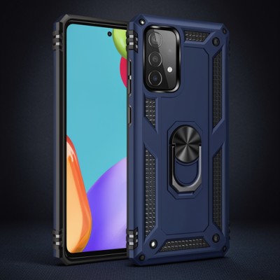 Samsung Galaxy A33 5g Kılıf Sofya Yüzüklü Silikon Kapak - Lacivert