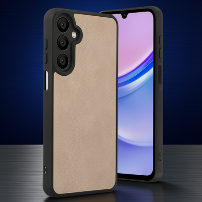 Samsung Galaxy A35 5g Kılıf Aras Deri Kapak - Pudra