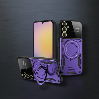 Samsung Galaxy A35 5g Kılıf Joy Lens Standlı Kapak - Mor