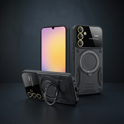 Samsung Galaxy A35 5g Kılıf Joy Lens Standlı Kapak - Siyah