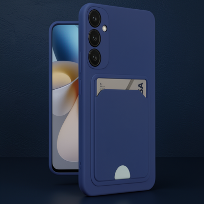 Samsung Galaxy A35 5g Kılıf Kelvin Kartvizitli Silikon - Lacivert