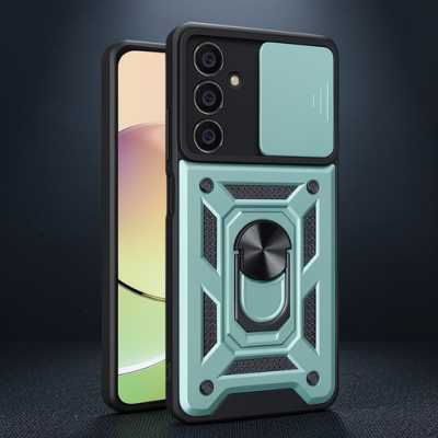 Samsung Galaxy A35 5g Kılıf Pars Lens Yüzüklü Silikon - Yeşil