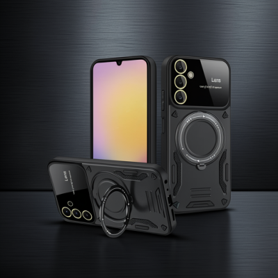 Samsung Galaxy A36 Kılıf Joy Lens Standlı Kapak - Siyah