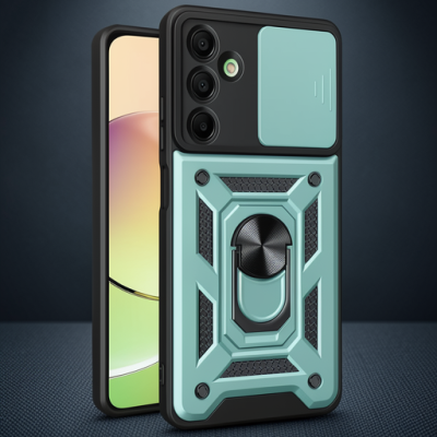 Samsung Galaxy A36 Kılıf Pars Lens Yüzüklü Silikon - Yeşil