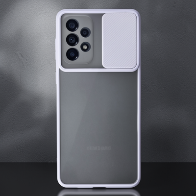 Samsung Galaxy A53 5g Kılıf Palm Buzlu Kamera Sürgülü Silikon - Lila