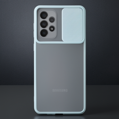 Samsung Galaxy A53 5g Kılıf Palm Buzlu Kamera Sürgülü Silikon - Turkuaz