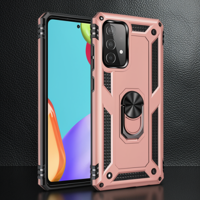 Samsung Galaxy A53 5g Kılıf Sofya Yüzüklü Silikon Kapak - Rose