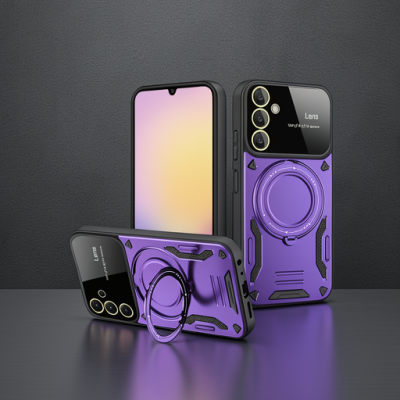 Samsung Galaxy A54 5g Kılıf Joy Lens Standlı Kapak - Mor