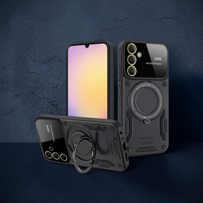 Samsung Galaxy A54 5g Kılıf Joy Lens Standlı Kapak - Siyah