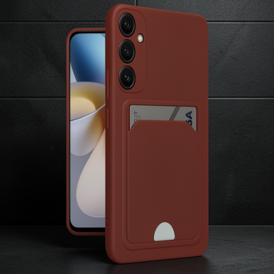 Samsung Galaxy A55 5g Kılıf Kelvin Kartvizitli Silikon - Bordo