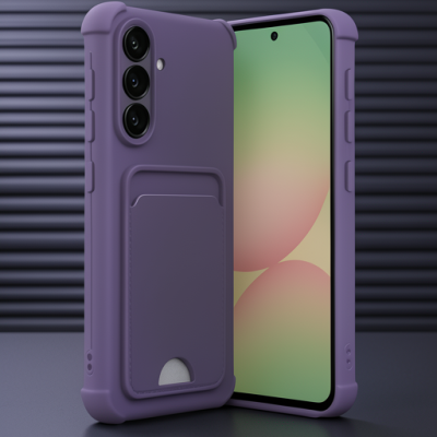 Samsung Galaxy A55 5g Kılıf Kelvin Kartvizitli Silikon - Derin Mor