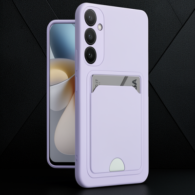 Samsung Galaxy A55 5g Kılıf Kelvin Kartvizitli Silikon - Lila