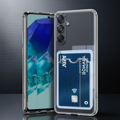 Samsung Galaxy A56 Kılıf Kart Şeffaf Silikon - Şeffaf