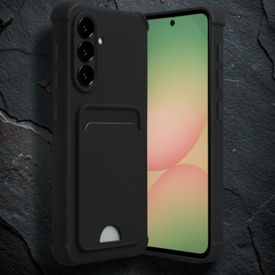 Samsung Galaxy A56 Kılıf Kelvin Kartvizitli Silikon - Siyah