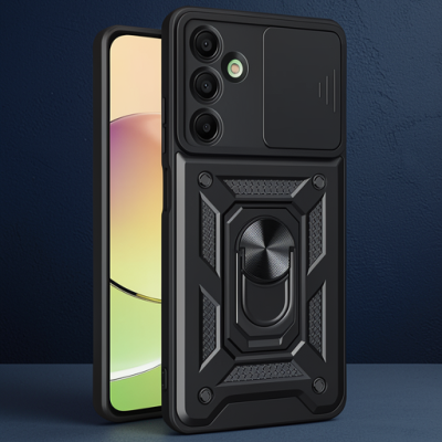 Samsung Galaxy A56 Kılıf Pars Lens Yüzüklü Silikon - Siyah