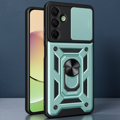 Samsung Galaxy A56 Kılıf Pars Lens Yüzüklü Silikon - Yeşil
