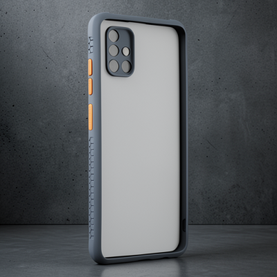 Samsung Galaxy A71 Kılıf Miami Şeffaf Silikon - Gri