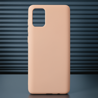 Samsung Galaxy A71 Kılıf Nano İçi Kadife Silikon - Pudra