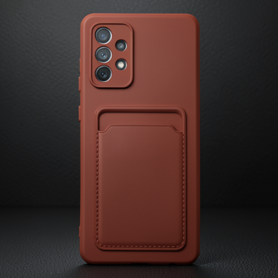 Samsung Galaxy A72 Kılıf Kelvin Kartvizitli Silikon - Bordo