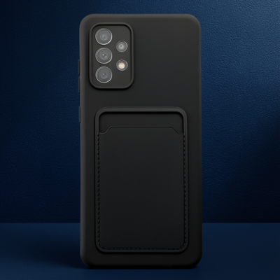 Samsung Galaxy A72 Kılıf Kelvin Kartvizitli Silikon - Siyah