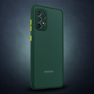 Samsung Galaxy A72 Kılıf Miami Şeffaf Silikon - Koyu Yeşil