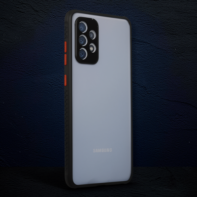 Samsung Galaxy A72 Kılıf Miami Şeffaf Silikon - Siyah