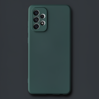 Samsung Galaxy A72 Kılıf Nano İçi Kadife Silikon - Koyu Yeşil