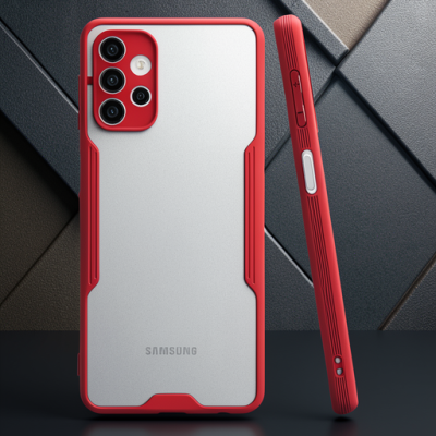 Samsung Galaxy A72 Kılıf Platin Silikon - Kırmızı