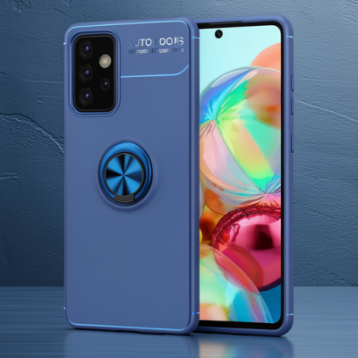 Samsung Galaxy A72 Kılıf Range Yüzüklü Silikon - Mavi