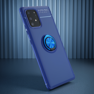 Samsung Galaxy A91 / S10 Lite Kılıf Range Yüzüklü Silikon - Mavi