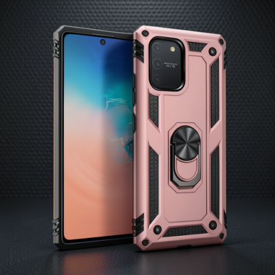 Samsung Galaxy A91 / S10 Lite Kılıf Sofya Yüzüklü Silikon Kapak - Rose