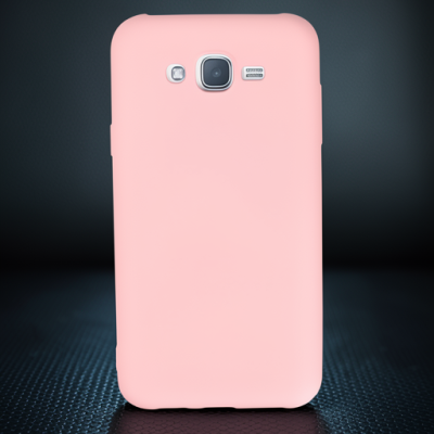 Samsung Galaxy J7 Kılıf Nano İçi Kadife Silikon - Pudra