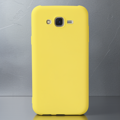 Samsung Galaxy J7 Kılıf Nano İçi Kadife Silikon - Sarı