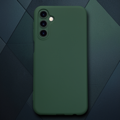 Samsung Galaxy M14 5g Kılıf Nano İçi Kadife Silikon - Koyu Yeşil