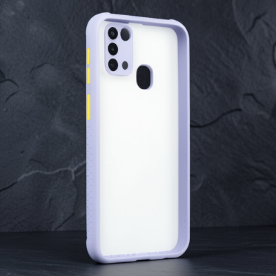 Samsung Galaxy M31 Kılıf Miami Şeffaf Silikon - Lila