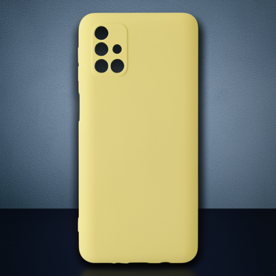 Samsung Galaxy M31s Kılıf Nano İçi Kadife Silikon - Sarı