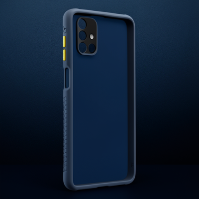 Samsung Galaxy M51 Kılıf Miami Şeffaf Silikon - Lacivert