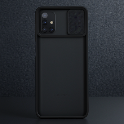 Samsung Galaxy M51 Kılıf Palm Buzlu Kamera Sürgülü Silikon - Siyah