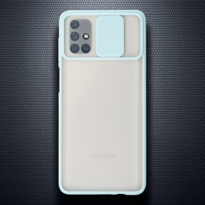 Samsung Galaxy M51 Kılıf Palm Buzlu Kamera Sürgülü Silikon - Turkuaz