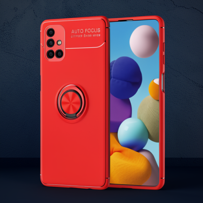 Samsung Galaxy M51 Kılıf Range Yüzüklü Silikon - Kırmızı