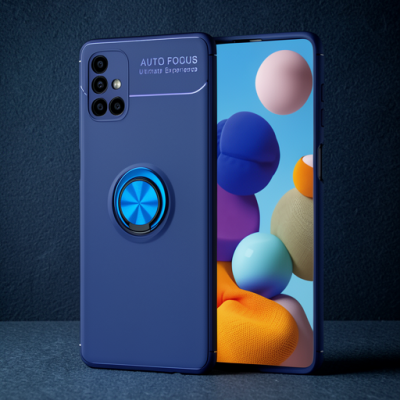Samsung Galaxy M51 Kılıf Range Yüzüklü Silikon - Mavi