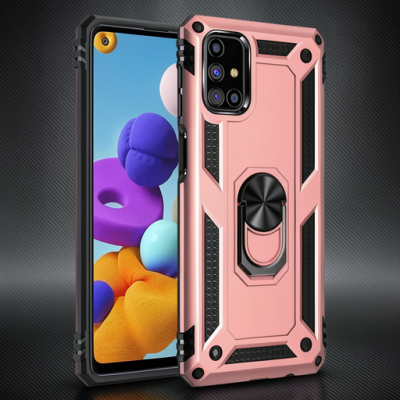 Samsung Galaxy M51 Kılıf Sofya Yüzüklü Silikon Kapak - Rose